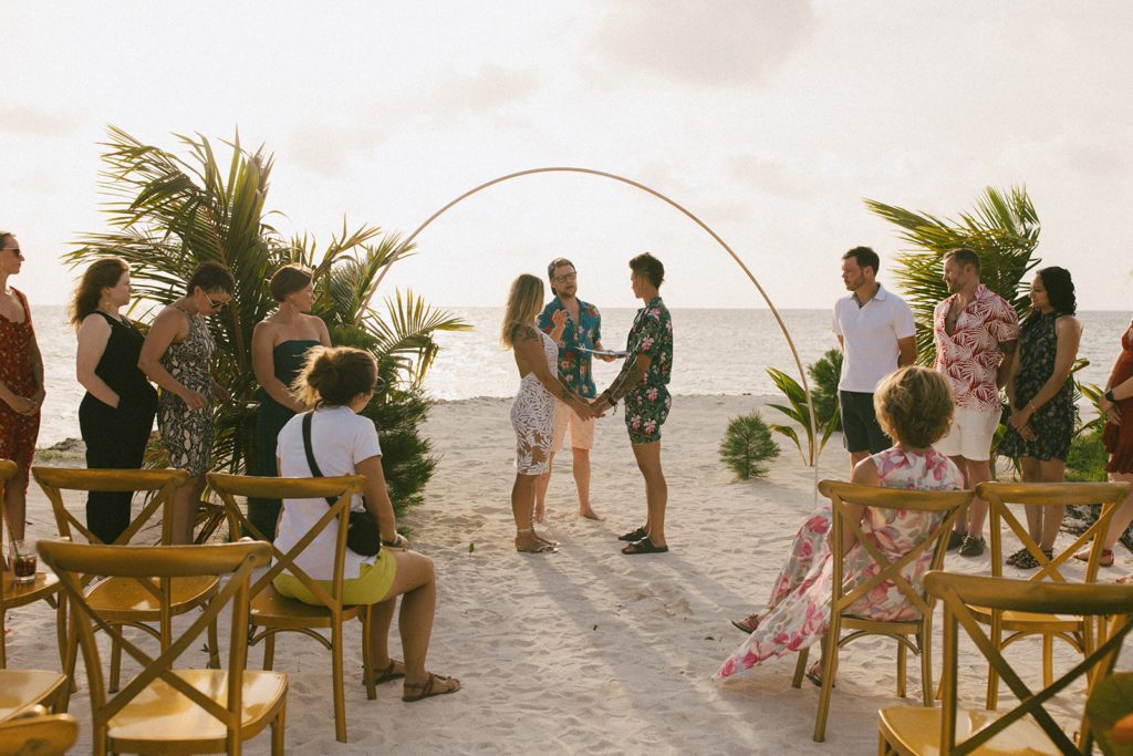 Belize wedding weekend at Raye Caye Island