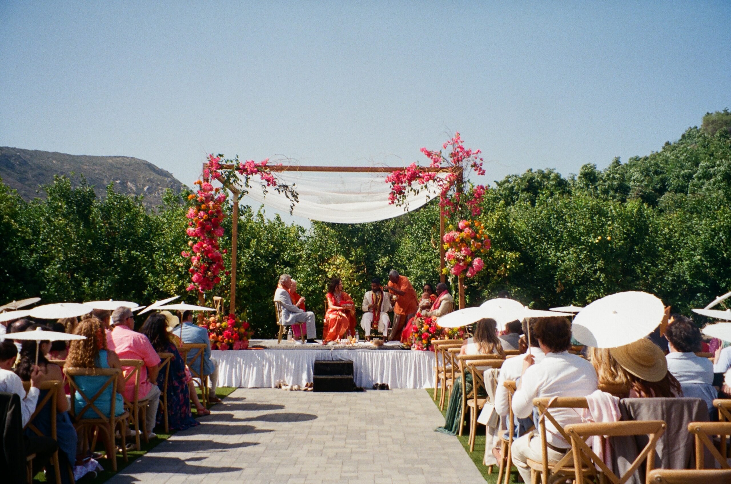 Outdoor Hindu wedding ceremony at San Diego vineyard