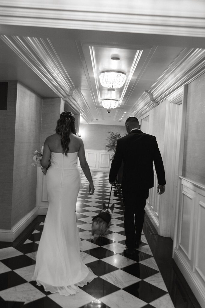 a b+w image of newlyweds taken at valencia la jolla